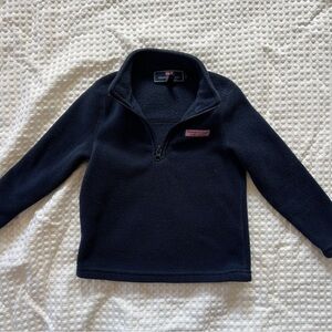 Vineyard Vines Kids Dark Blue Quarter-Zip Fleece